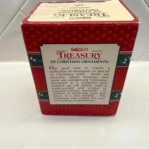 VINTAGE!! Enesco "Mom's Taxi" Christmas Ornament Red Car 1990 Holiday Decor - Picture 4 of 10